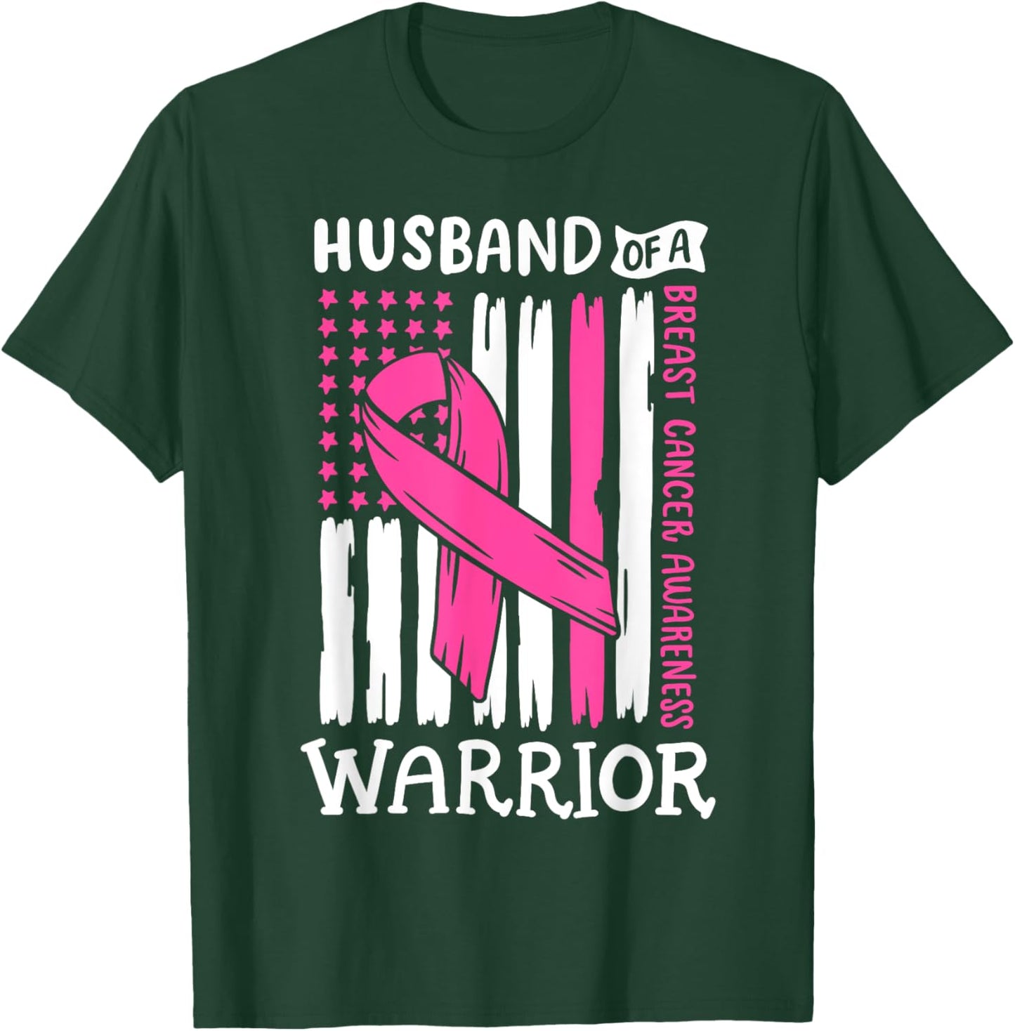 Breast Cancer Awareness Husband of A Warrior Support Squad T-Shirt - T-Shirt | Forest