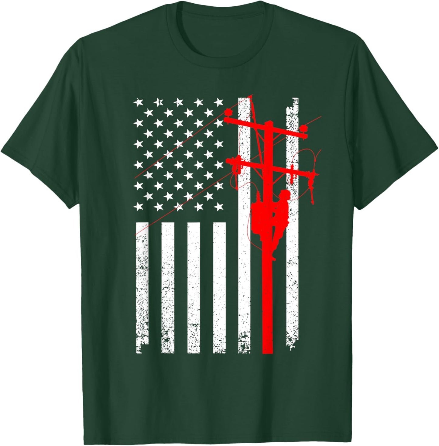 Cool Lineman Design Women Kids Electrical Lineman T-Shirt - T-Shirt | Forest