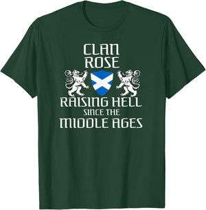 Rose Scottish Family Scotland Name Clan Lion T-Shirt - T-Shirt | Forest