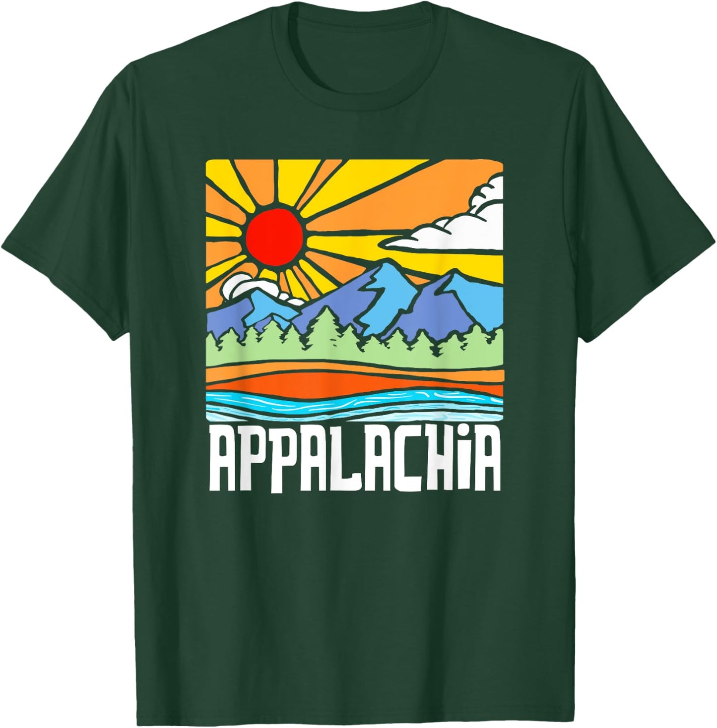 Appalachia Artistic Nature & Mountains Vintage Graphic T-Shirt - T-Shirt | Forest