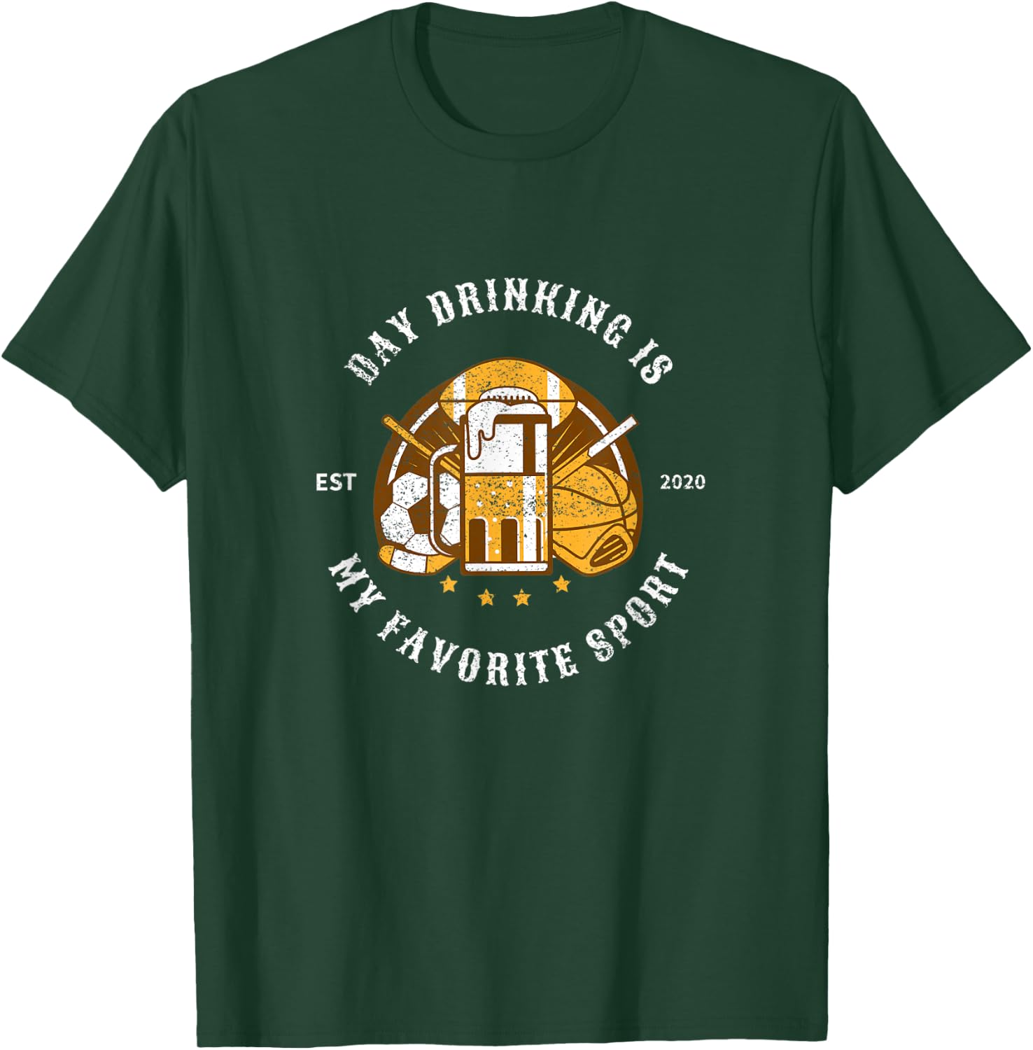 Day Drinking Is My Favorite Sport, Funny Meme Gift T-Shirt - T-Shirt | Forest