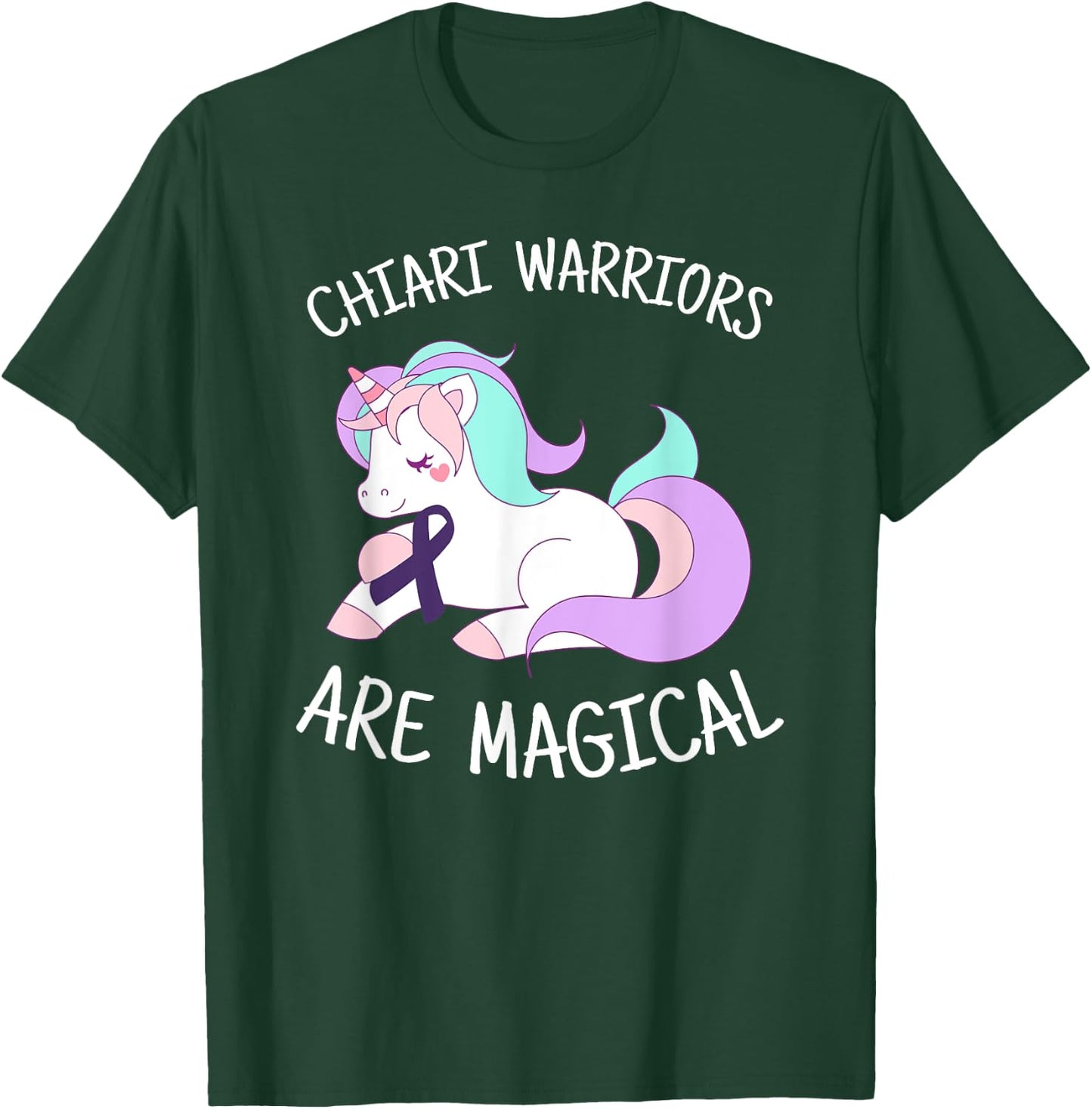 Unicorn Chiari Malformation Awareness Gift, Chiari Warrior T-Shirt - T-Shirt | Forest