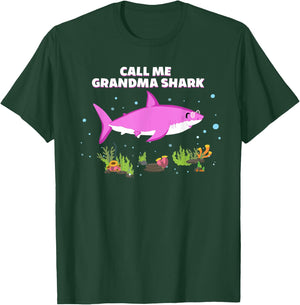Funny Mothers Day Birthday Call Me Grandma Shark T-Shirt - T-Shirt | Forest