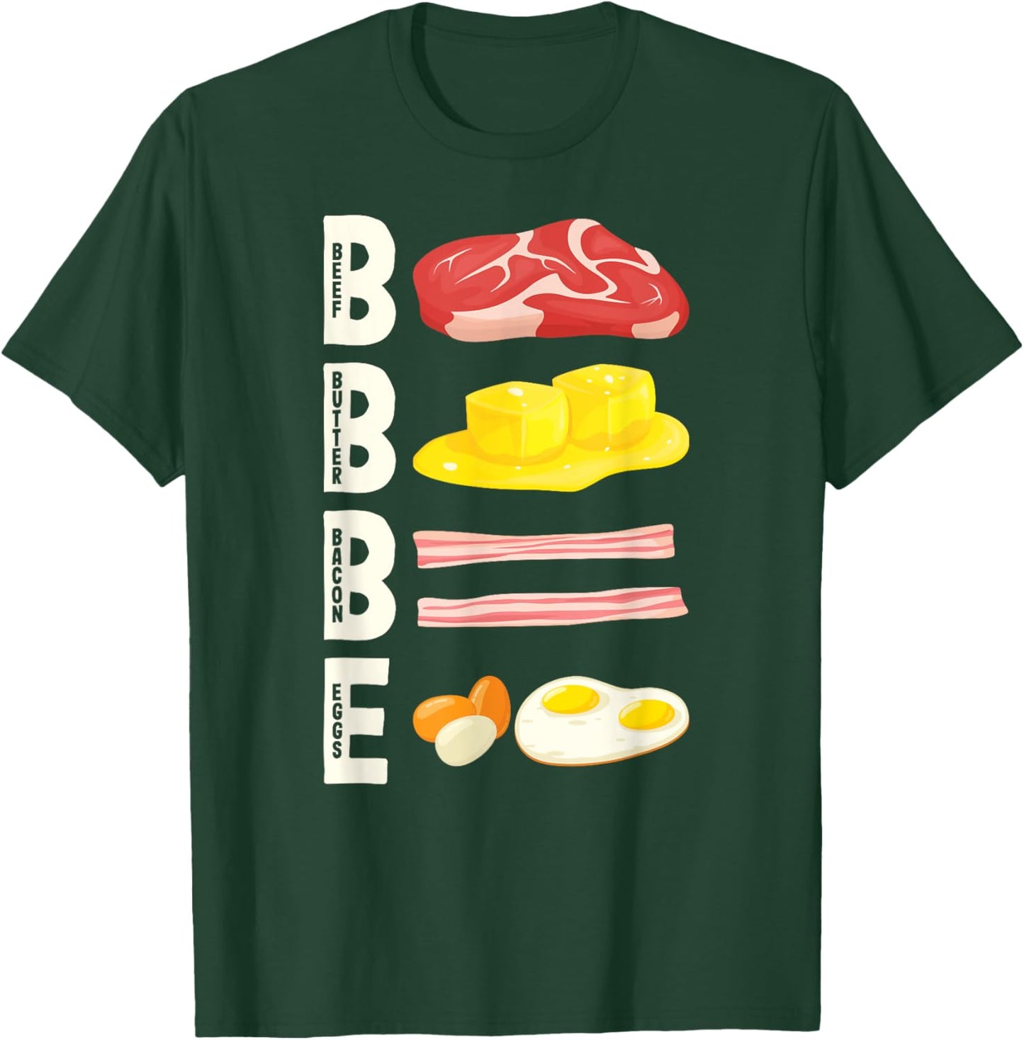 BBBE Carnivore Diet Meat Eater Beef Butter Bacon Eggs T-Shirt - T-Shirt | Forest