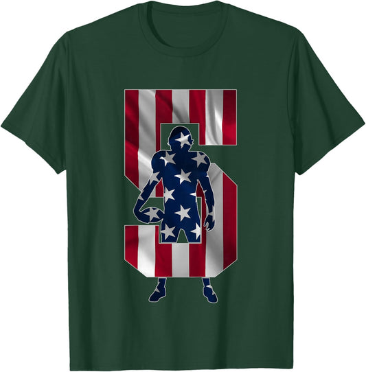 Number 5 Years Football 5th Birthday T-Shirt - T-Shirt | Forest