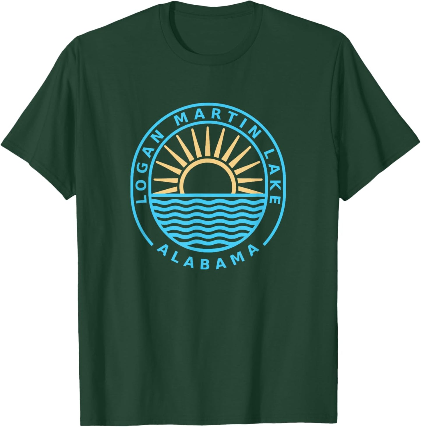 Logan Martin Lake Alabama Outdoors Vintage T-Shirt - T-Shirt | Forest