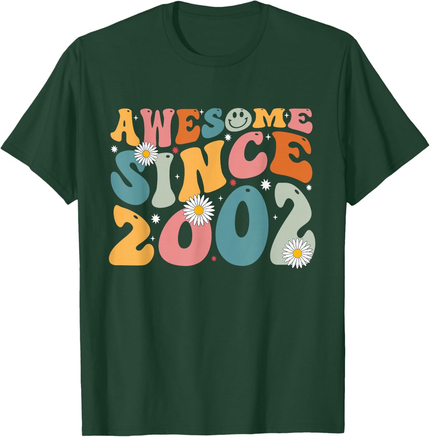 Awesome Since 2002 23rd Birthday Retro Gifts Born In 2002 T-Shirt - T-Shirt | Forest