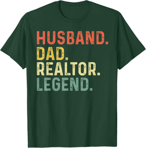 Husband Dad Realtor Legend Funny Retro Gift Realtor Dad T-Shirt - T-Shirt | Forest