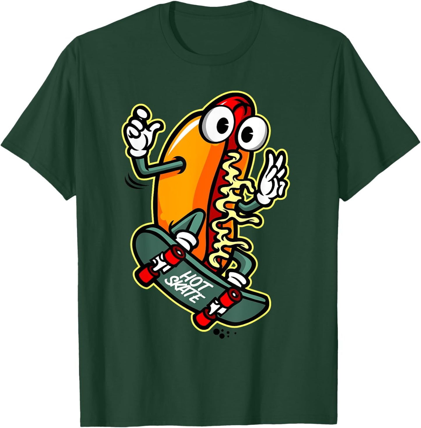 Skateboarding Hot Dog T-Shirt - T-Shirt | Forest
