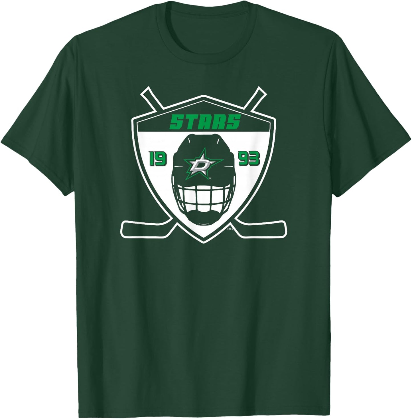 Dallas Stars Shield Black Officially Licensed T-Shirt - T-Shirt | Forest