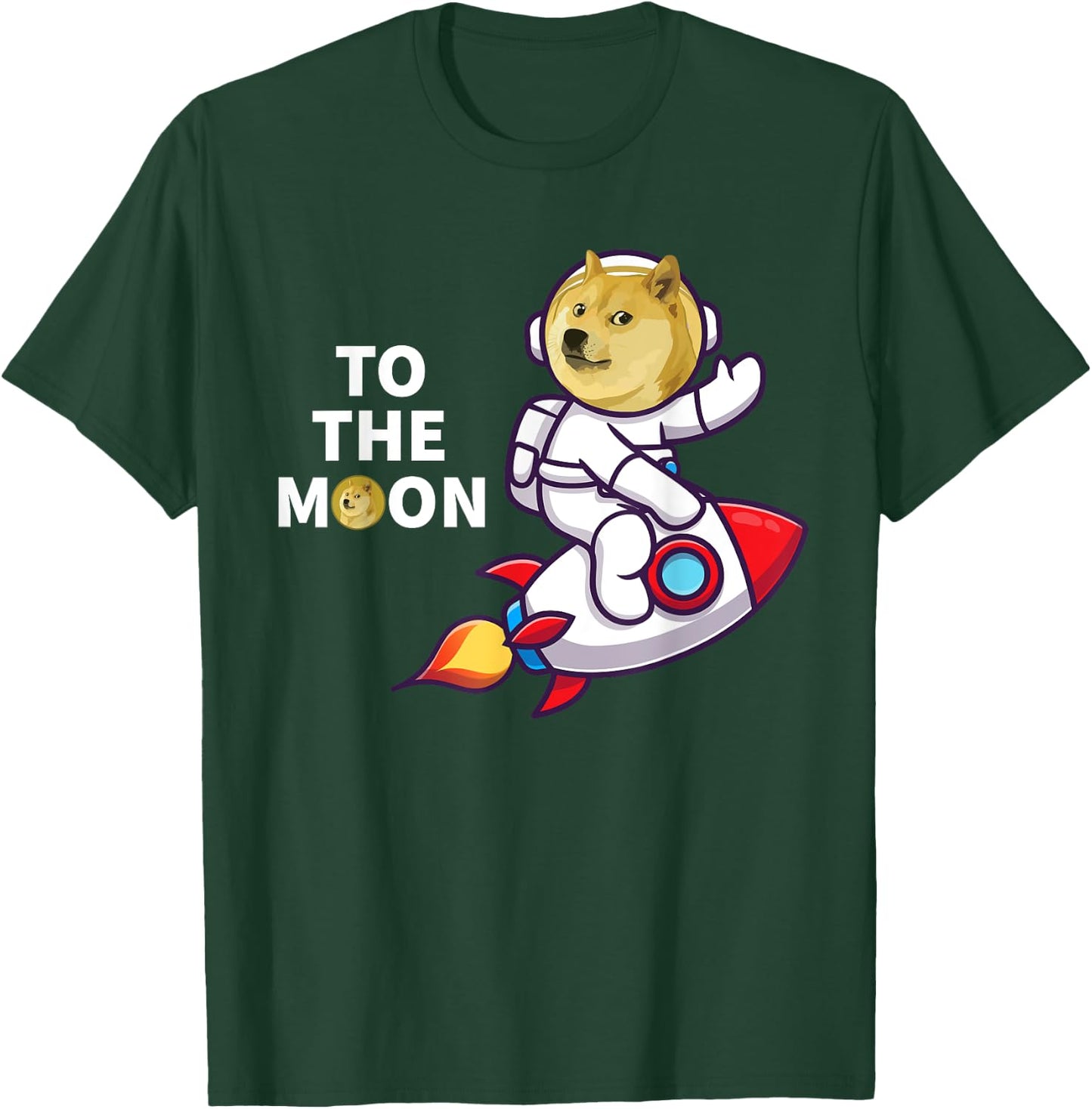 Dogecoin to the Moon Shirt Cool Doge Coin Crypto Currency T-Shirt - T-Shirt | Forest