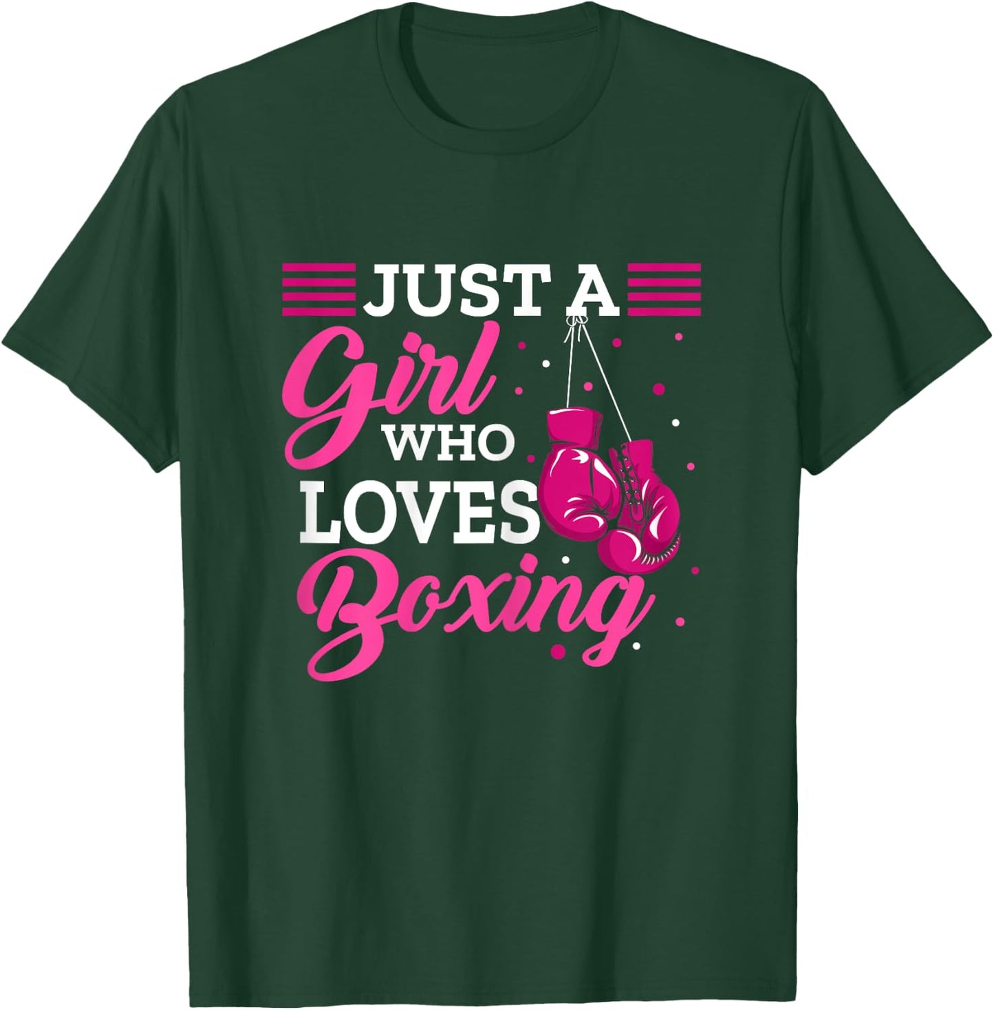 Boxing Girl Outfit Kickoxing Workout Women Gloves Gear T-Shirt - T-Shirt | Forest