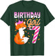 Fox Animal Lovers 7th Birthday Girl Fox B-day 7 year old T-Shirt - T-Shirt | Forest