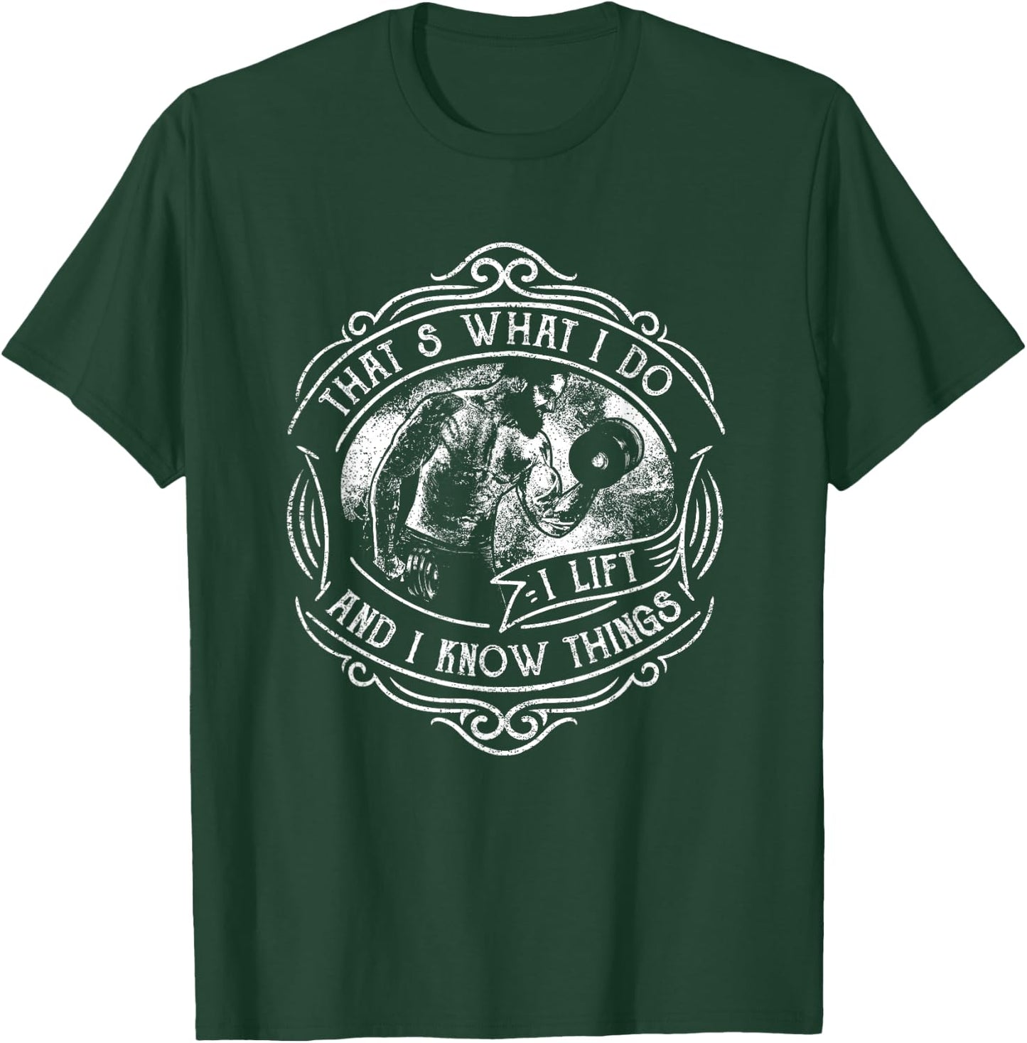 Weightlifting Humor Cool Gym Clothing Retro Bodybuilding T-Shirt - T-Shirt | Forest