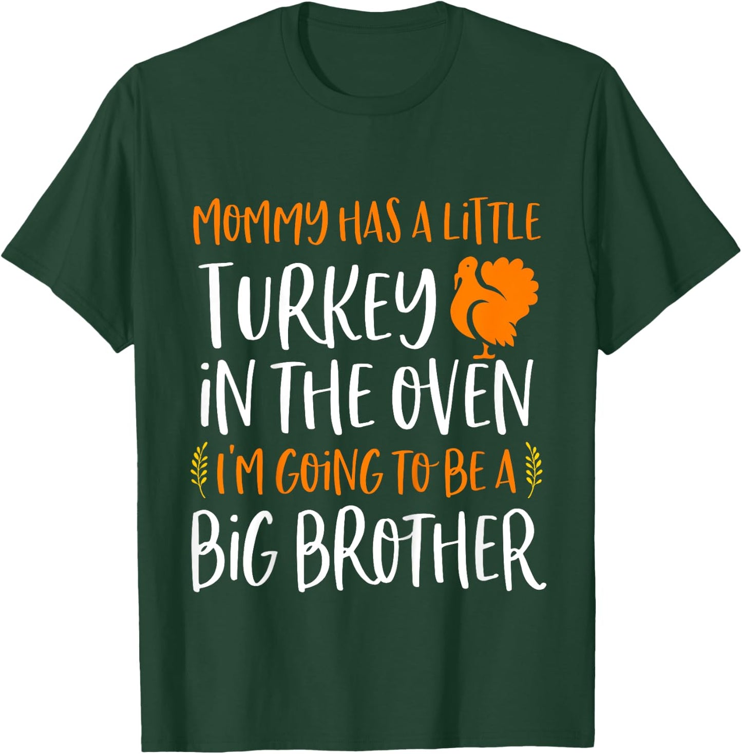 Kids Big Brother Thanksgiving Pregnancy Announcement Shirt Fall T-Shirt - T-Shirt | Forest