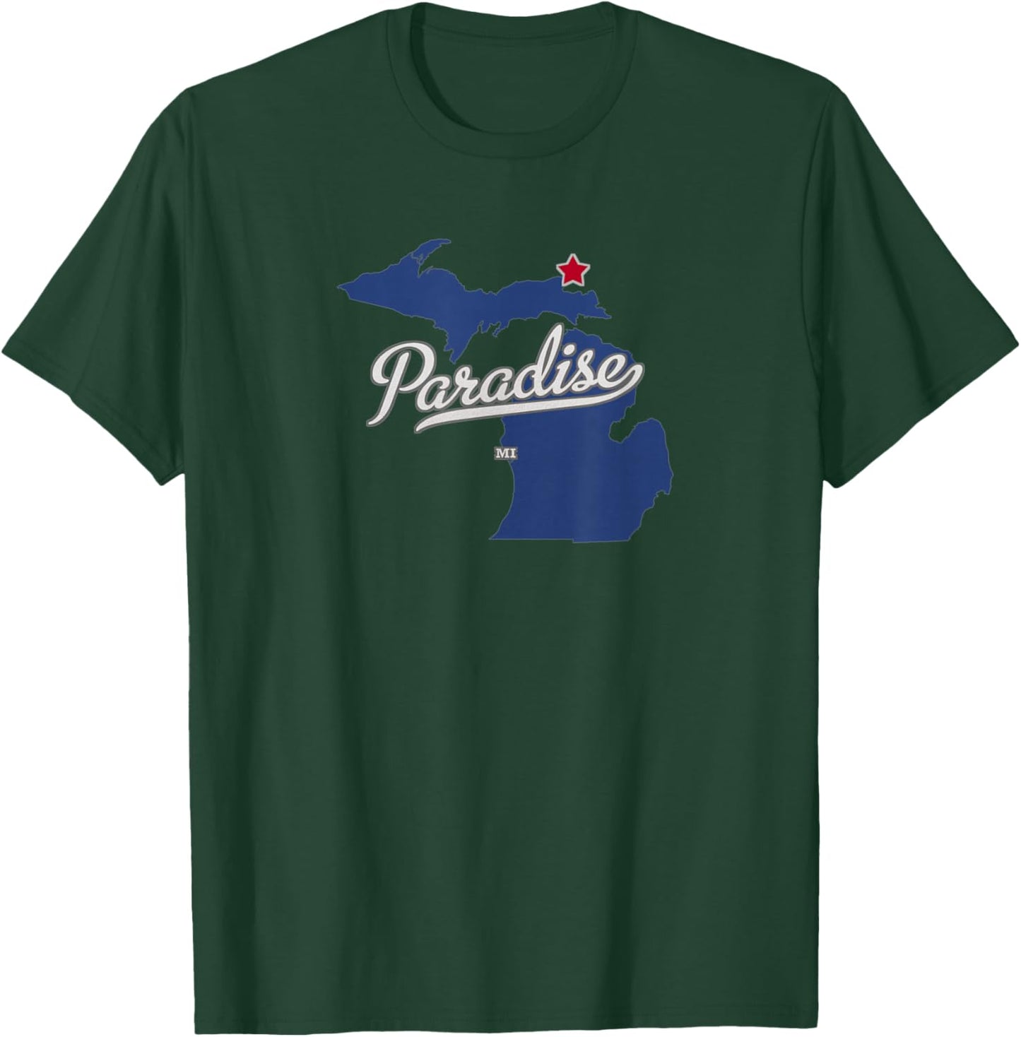 Paradise Michigan Chippewa County MI Map T-Shirt - T-Shirt | Forest
