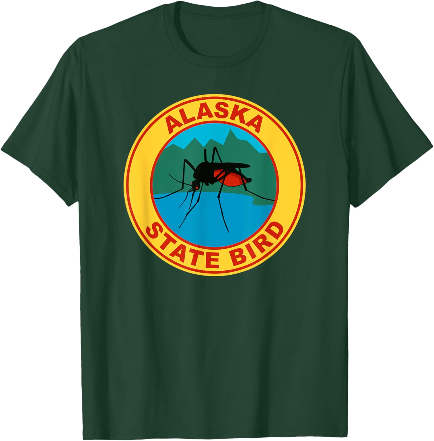 Funny Alaska State Bird Mosquito T-Shirt - T-Shirt | Forest