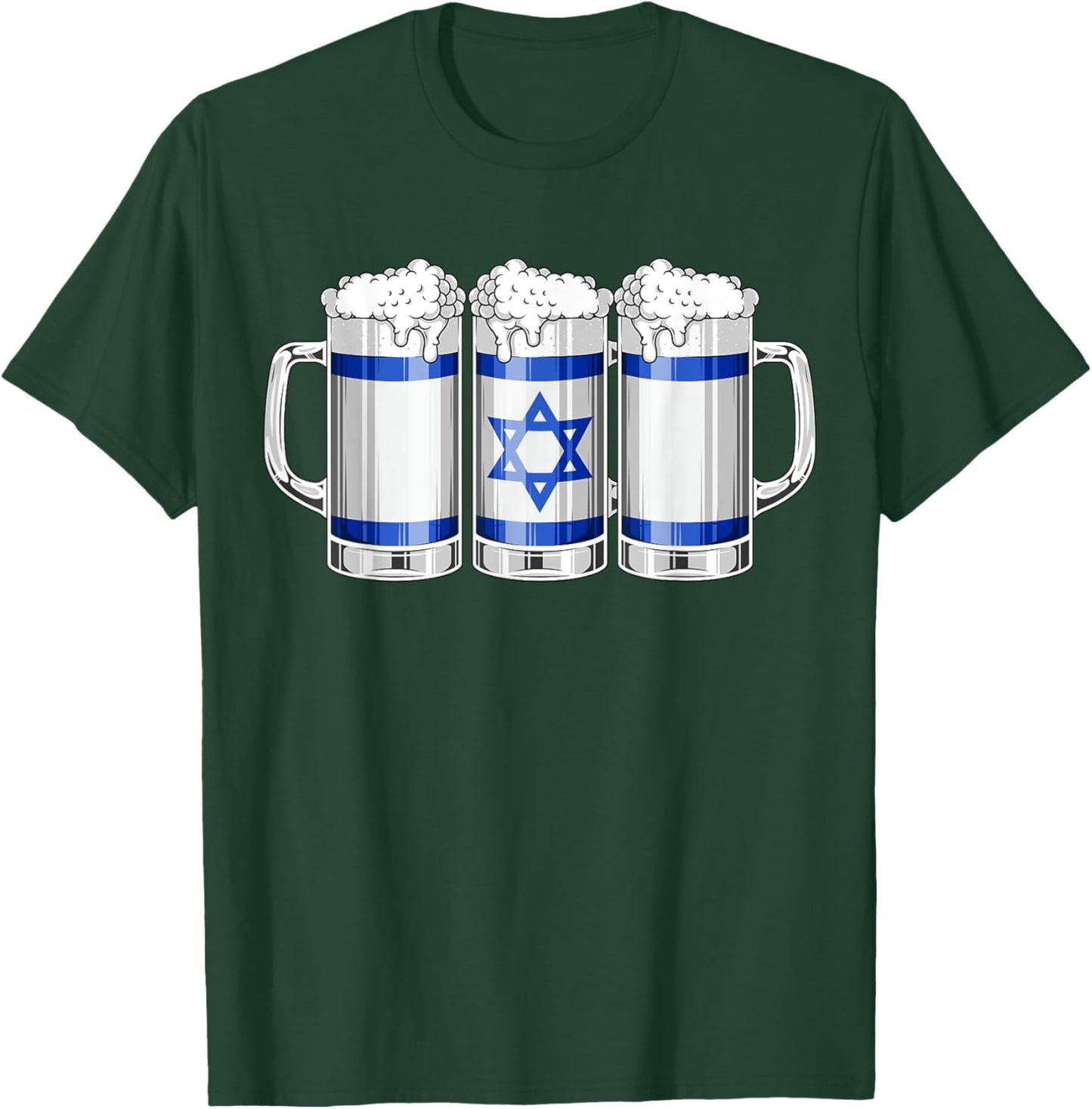 Beer Israeli Shirt - Beer Israel Flag Patriotic Men T-Shirt - T-Shirt | Forest
