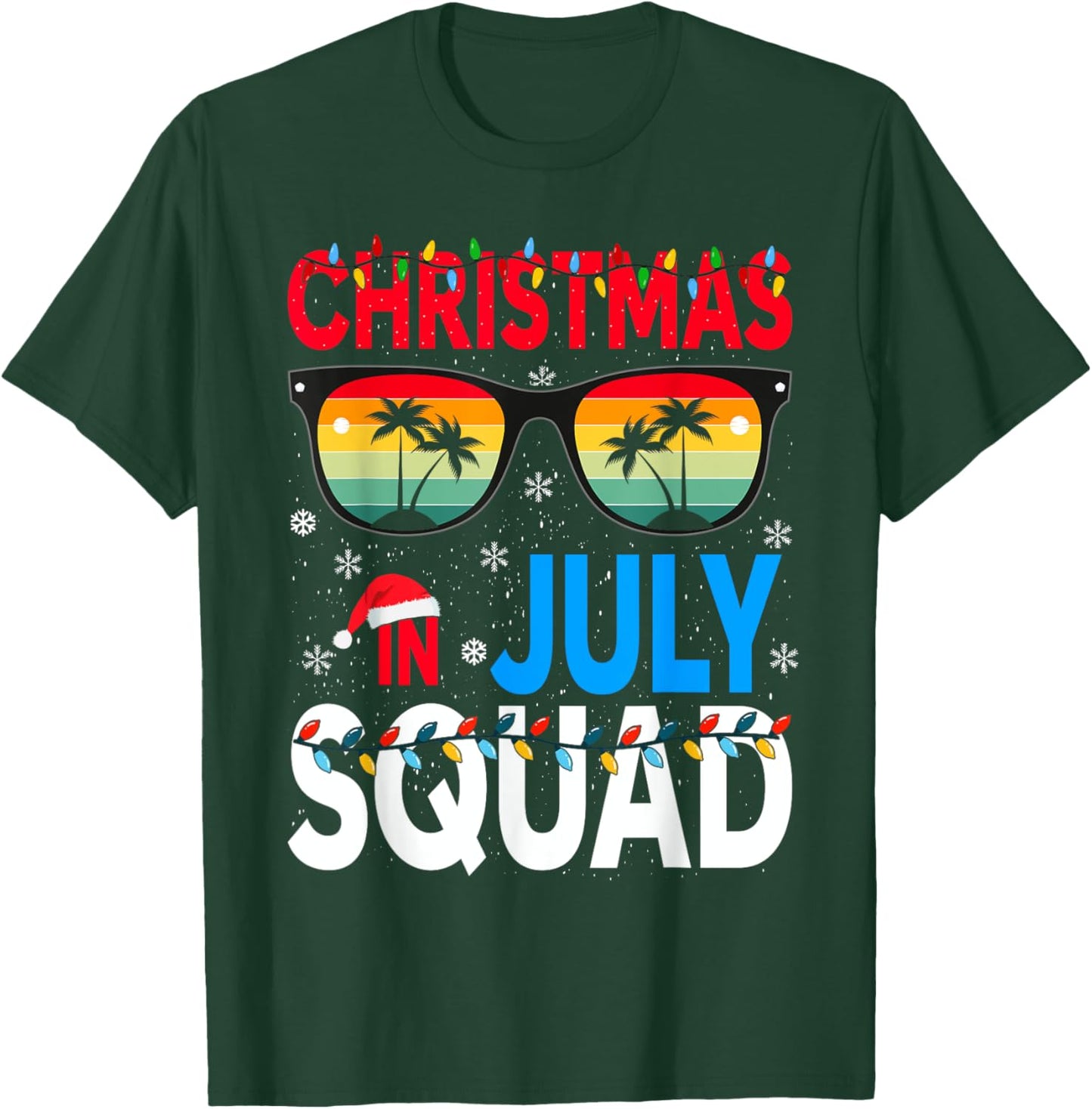 Christmas In July Squad Family Beach Vacation Summer T-Shirt - T-Shirt | Forest