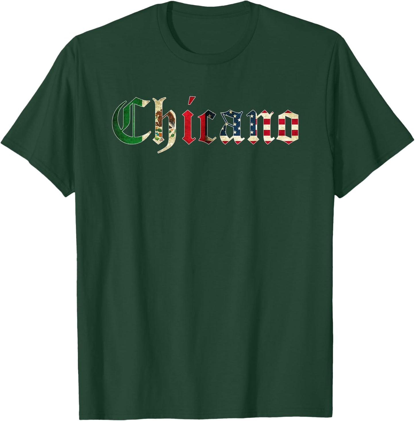 Chicano Mexican American Flag T-Shirt - T-Shirt | Forest