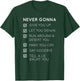 Never Gonna Give You Up T-Shirt - T-Shirt | Forest