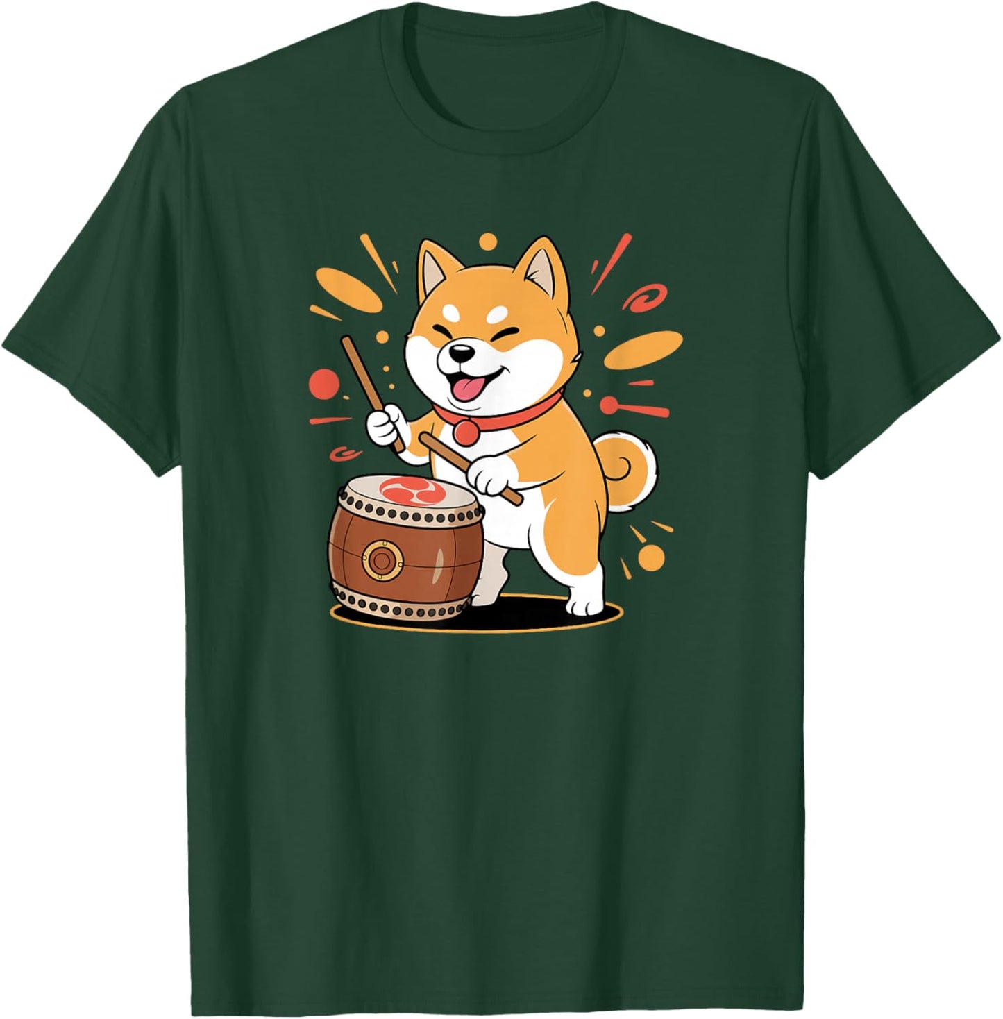 Cute Kawaii Taiko Drummer Shiba Inu Dog T-Shirt - T-Shirt | Forest
