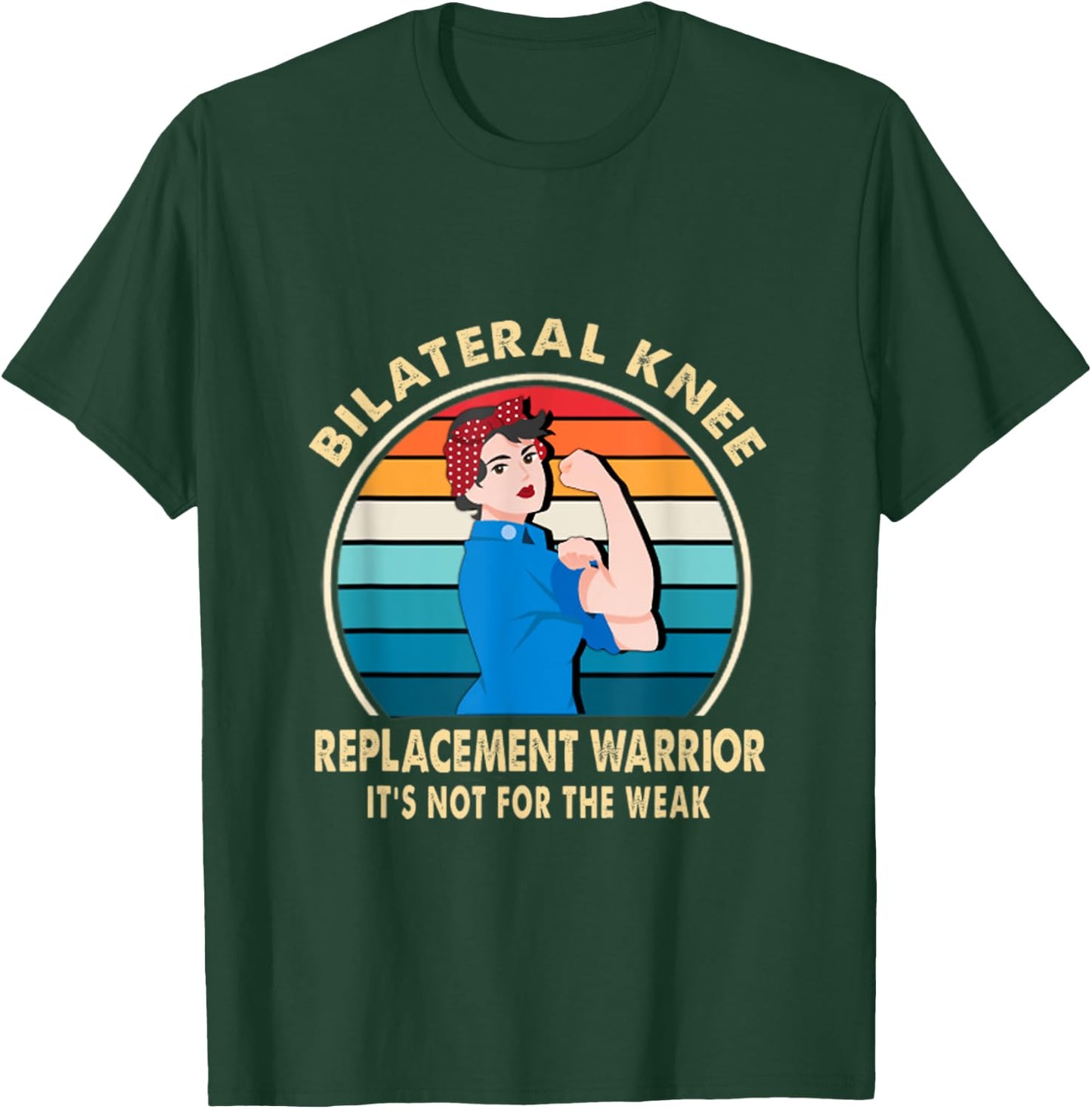 Bilateral Knee Replacement Warrior Recovery Get Well Soon T-Shirt - T-Shirt | Forest