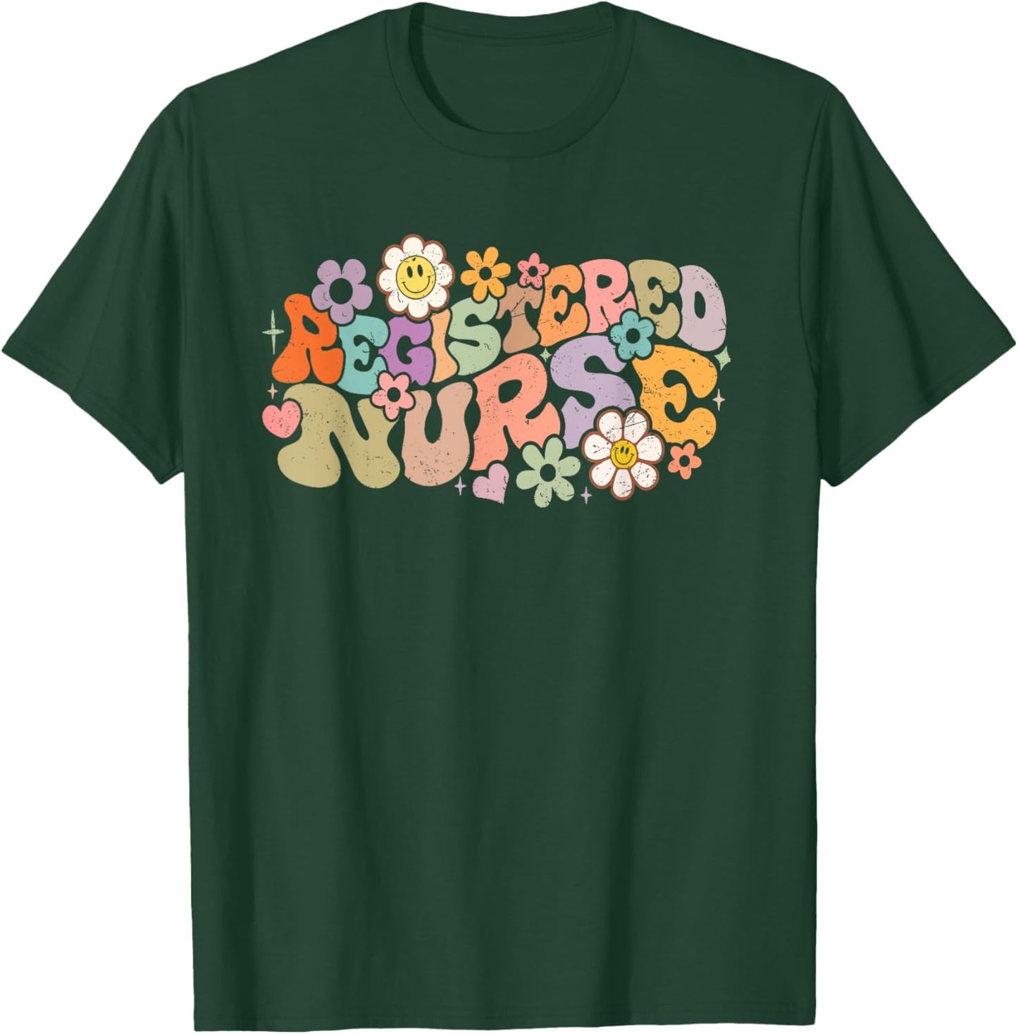 Retro Vintage Registered Nurse Nursing RN Funny T-Shirt - T-Shirt | Forest