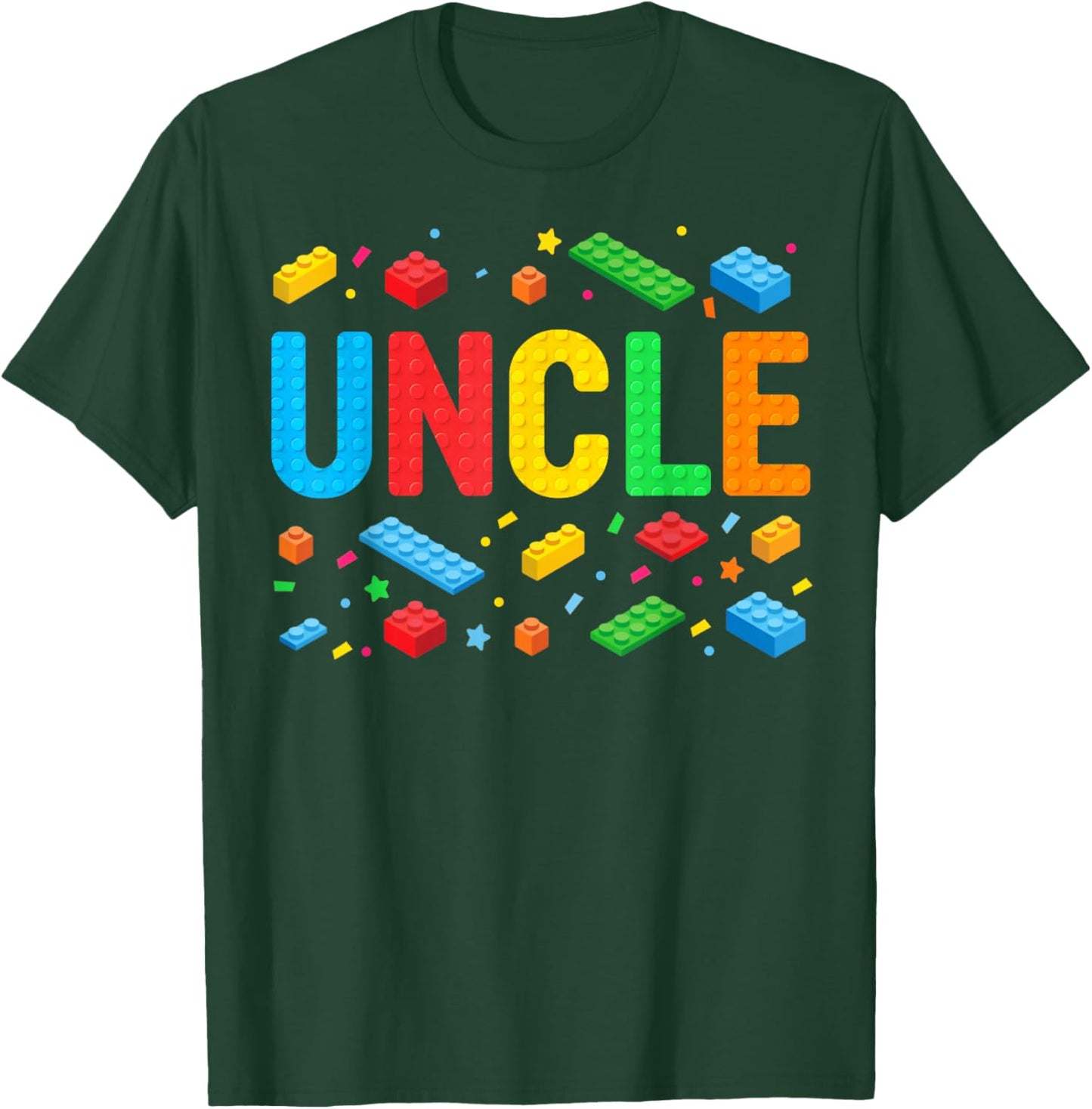 Uncle Master Builder Building Bricks Blocks Family Matching T-Shirt - T-Shirt | Forest