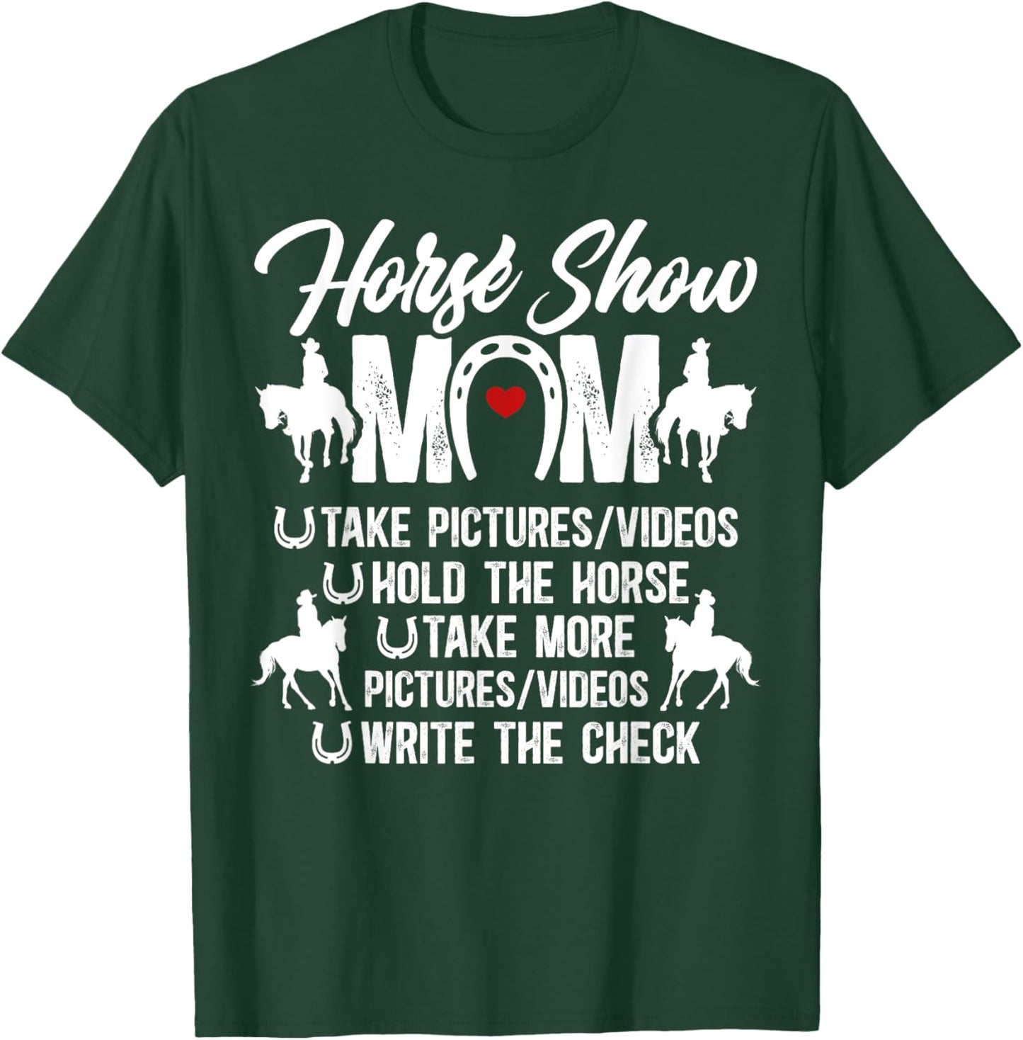 Horse Show Mom Definition Equestrian Mom Horse Show Mama T-Shirt - T-Shirt | Forest
