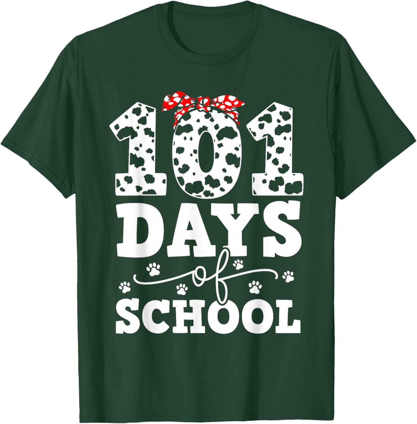 Happy 101 Days School Cute Dog 100 Days Smarter Student Kids T-Shirt - T-Shirt | Forest