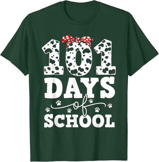 Happy 101 Days School Cute Dog 100 Days Smarter Student Kids T-Shirt - T-Shirt | Forest
