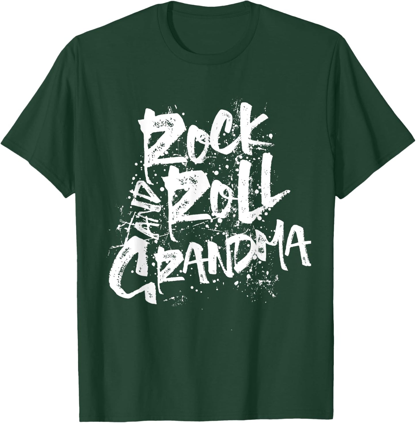 Rock And Roll Grandma Grunge Text Gift T-Shirt - T-Shirt | Forest