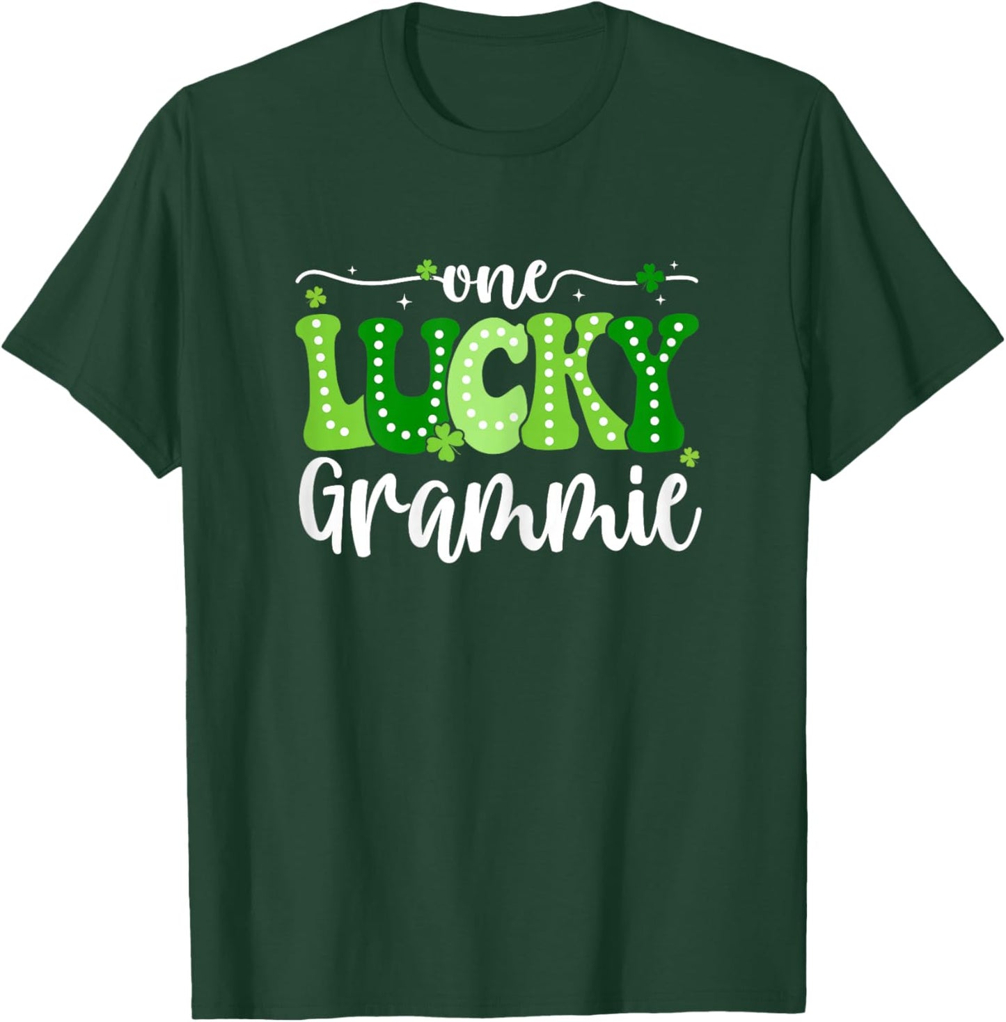 One Lucky Grammie Groovy Retro Grammie St Patrick's Day T-Shirt - T-Shirt | Forest