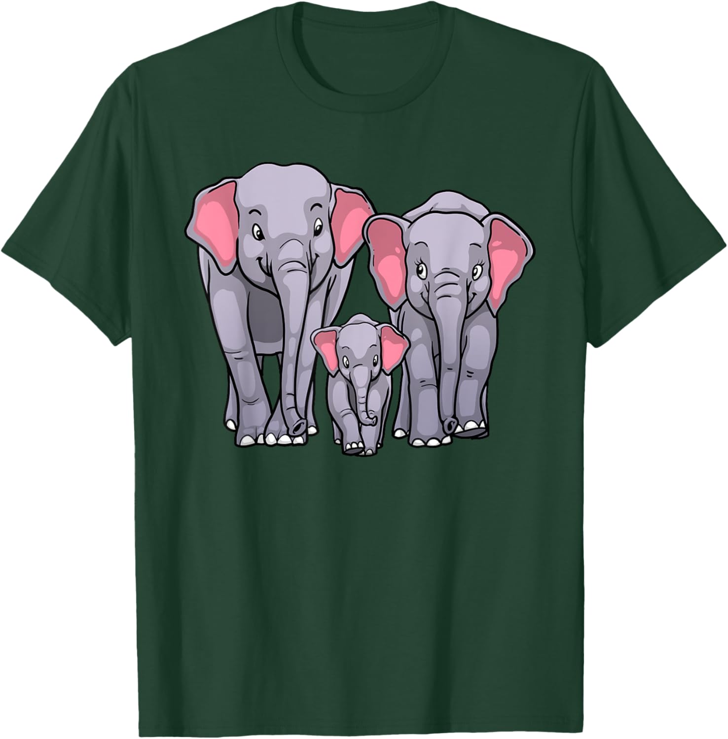 Funny Elephant Family Design Men Women Kids Elephant Lovers T-Shirt - T-Shirt | Forest