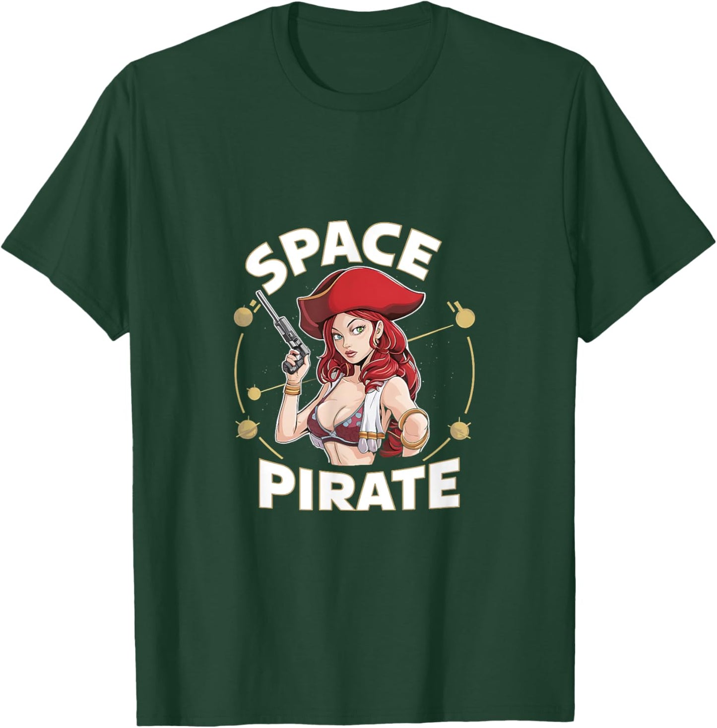 Sexy Space Pirate Bold Galaxy Adventure T-Shirt - T-Shirt | Forest