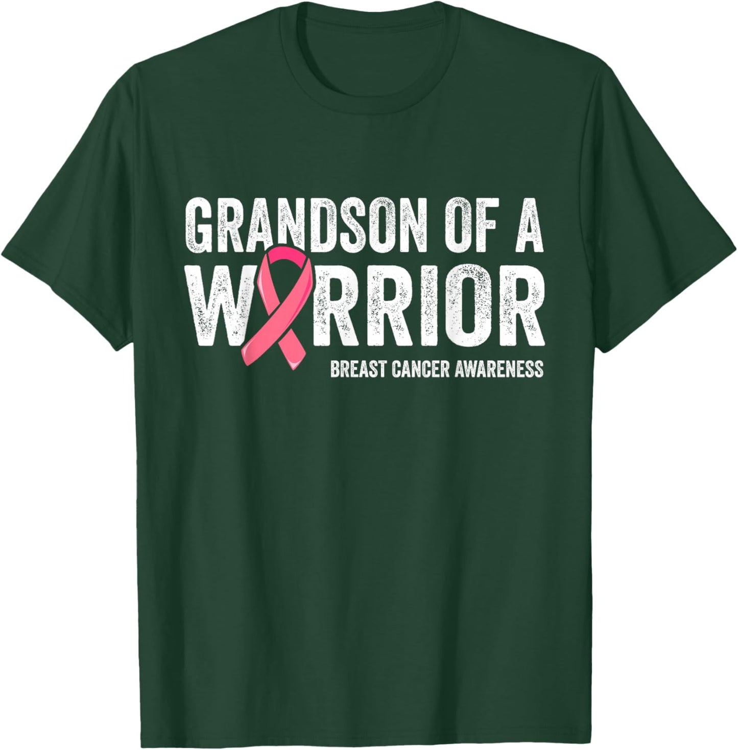 Grandson Of A Warrior Grandma Shirts, Breast Cancer Matching T-Shirt - T-Shirt | Forest