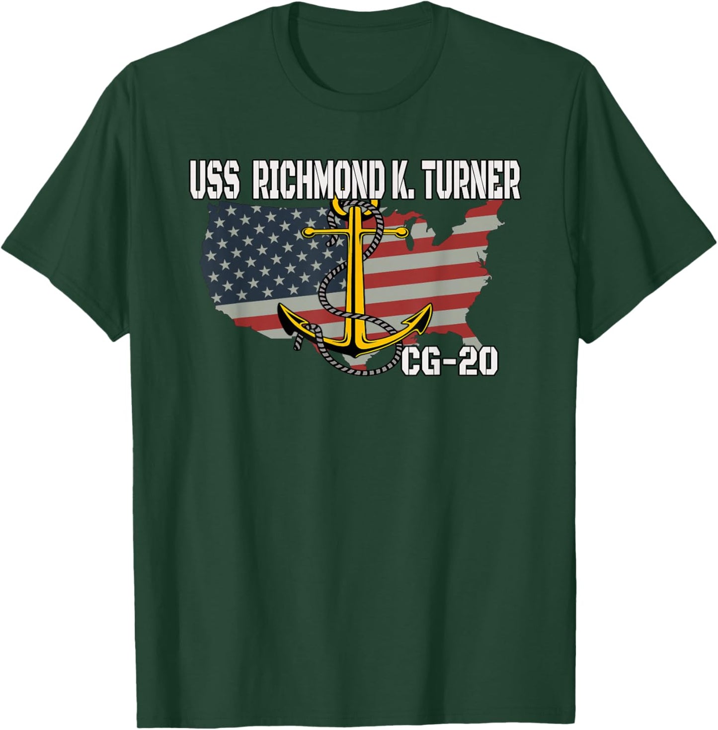 USS Richmond K. Turner CG-20 Cruiser Veterans Father Grandpa T-Shirt - T-Shirt | Forest