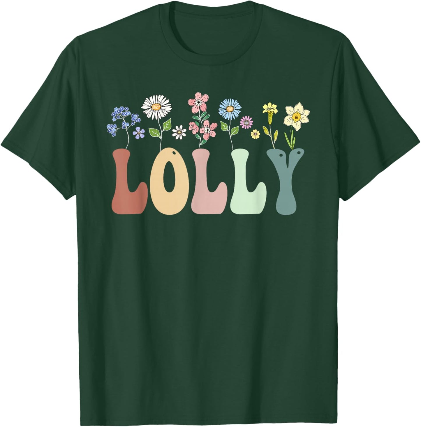 Lolly Gifts Women Wildflower Floral Design Lolly T-Shirt - T-Shirt | Forest