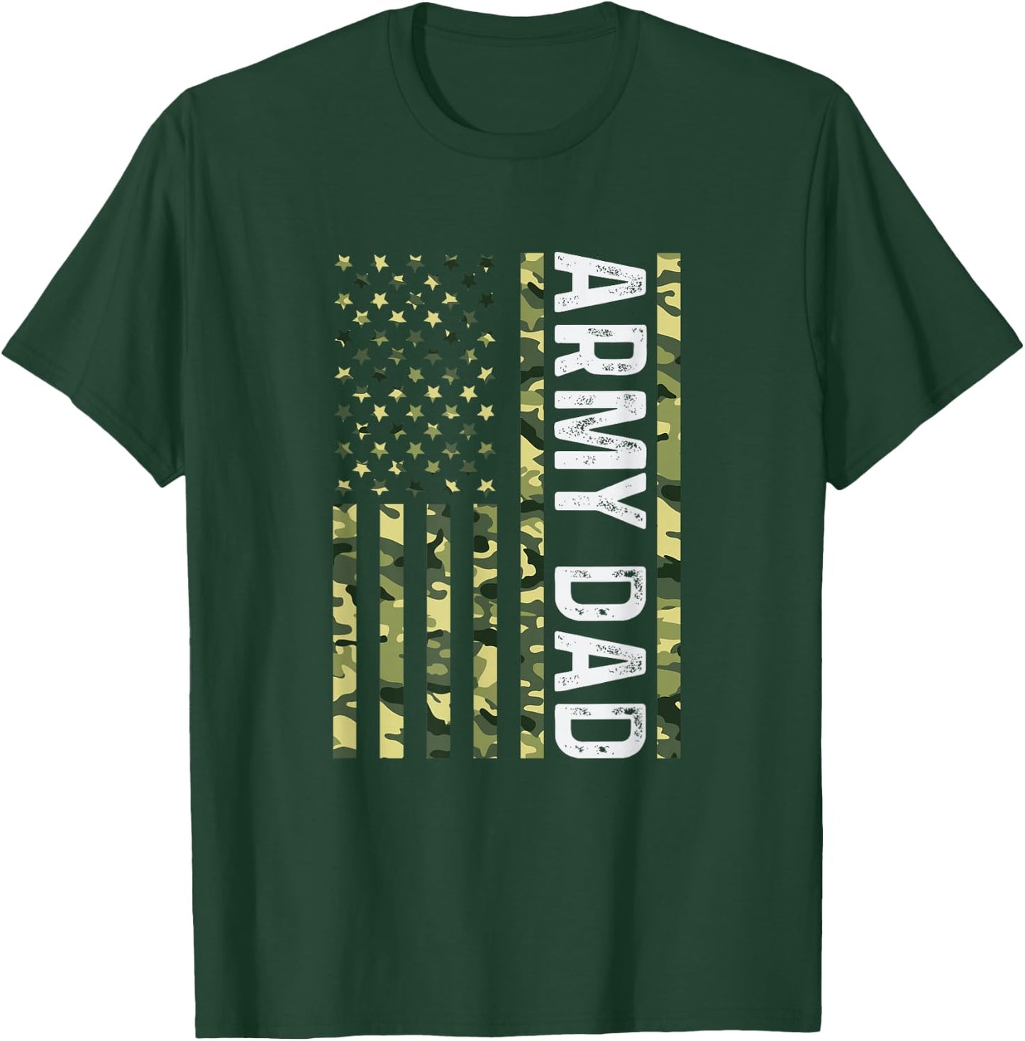 Proud Army Dad United States USA Flag for Father's Day T-Shirt - T-Shirt | Forest