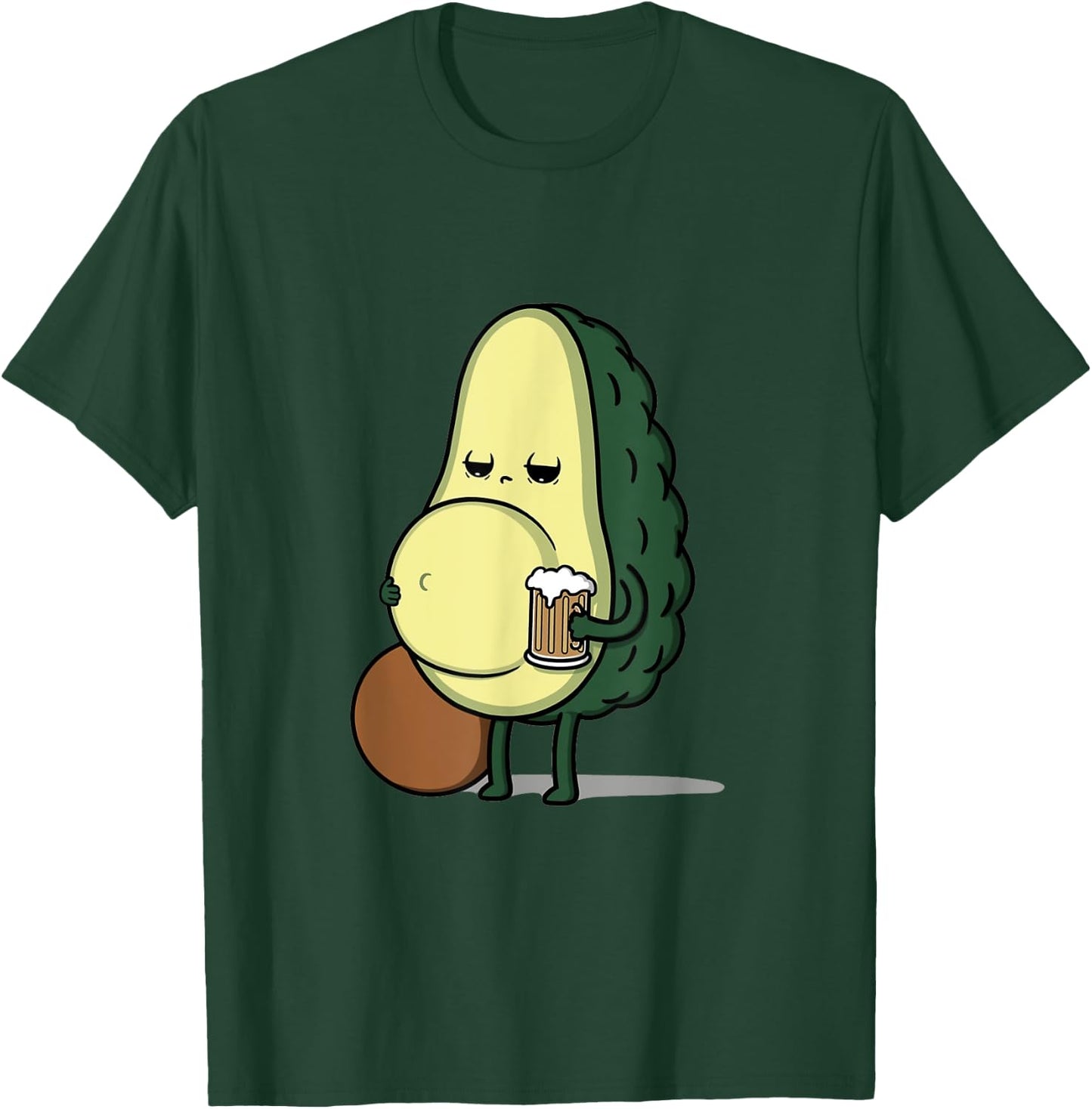 Funny Avocado with Beer Belly T-Shirt - T-Shirt | Forest