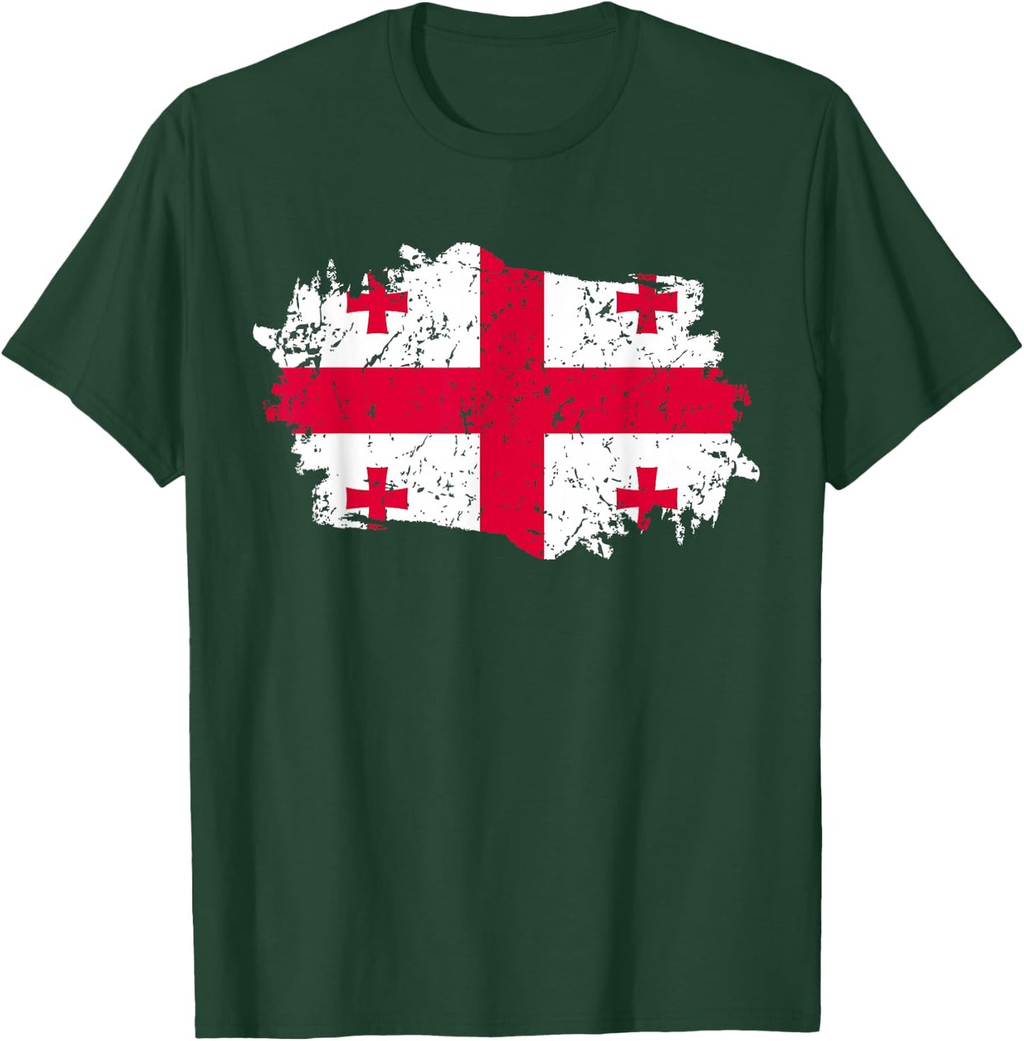 Georgia Flag Design Grunge Country Flag Georgia T-Shirt - T-Shirt | Forest