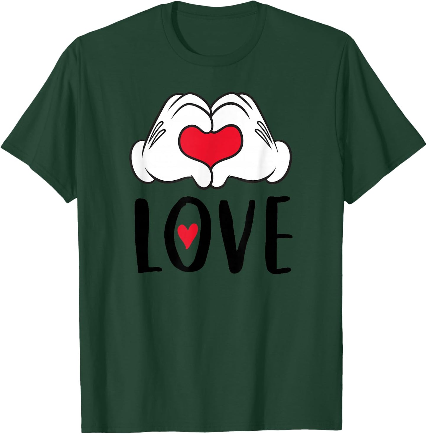 Disney Mickey and Minnie Mouse Heart Hands Love T-Shirt - T-Shirt | Forest