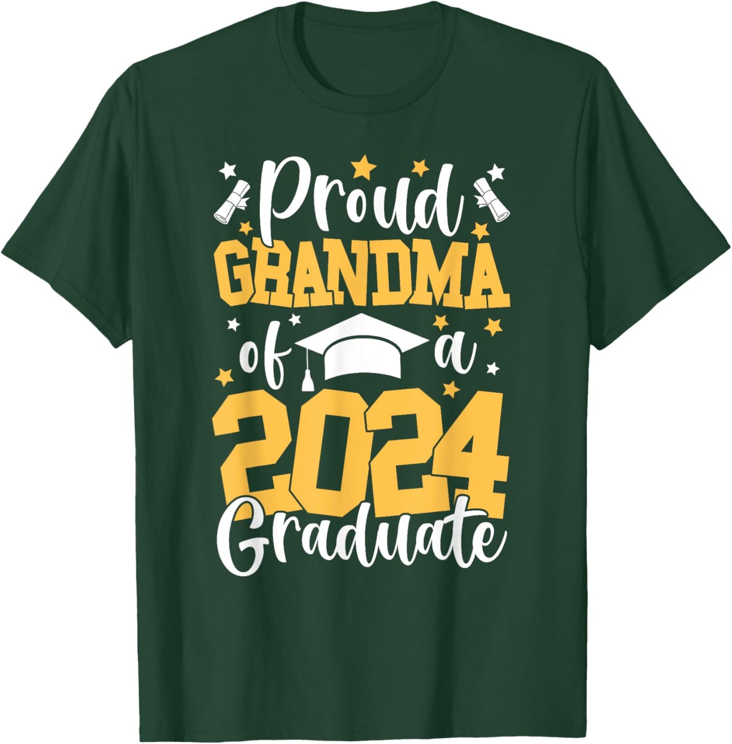 Proud Grandma Of A Class Of 2024 Graduate Matching Family T-Shirt - T-Shirt | Forest