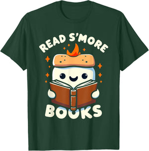 Read S’more Books Graphic - Funny Design for Book Lovers T-Shirt - T-Shirt | Forest