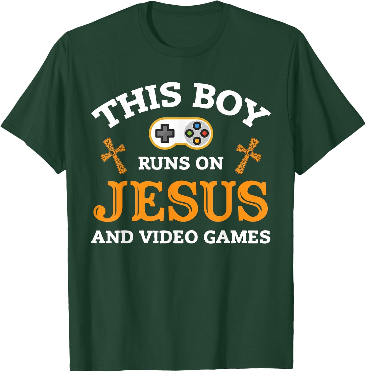 Video Games Gamer Gaming Jesus Religion T-Shirt - T-Shirt | Forest