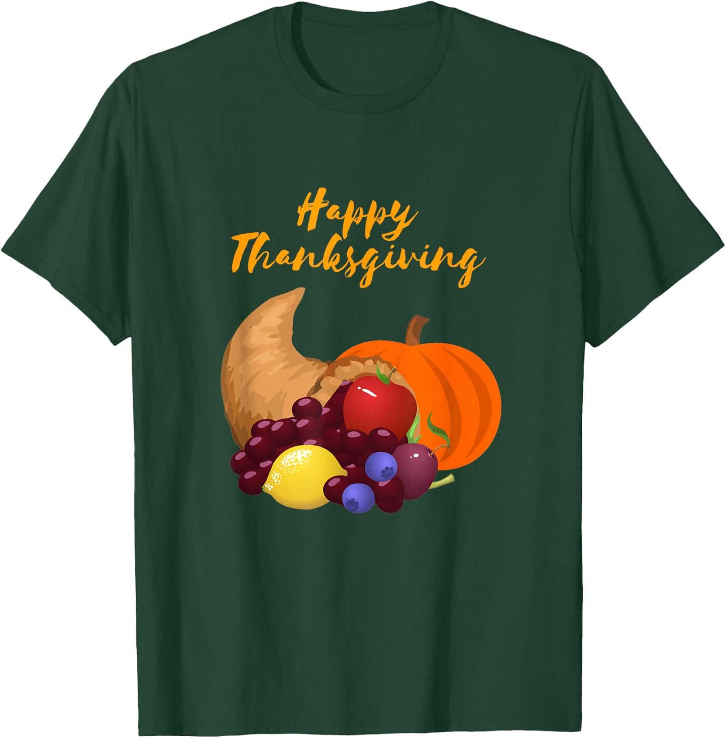 Happy Thanksgiving Cornucopia design T-Shirt - T-Shirt | Forest