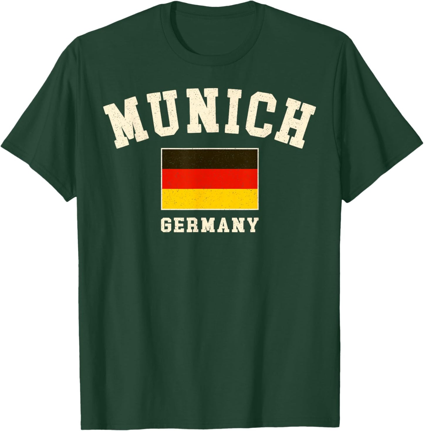 Vintage Munich Germany German Flag Souvenir Retro Graphic T-Shirt - T-Shirt | Forest
