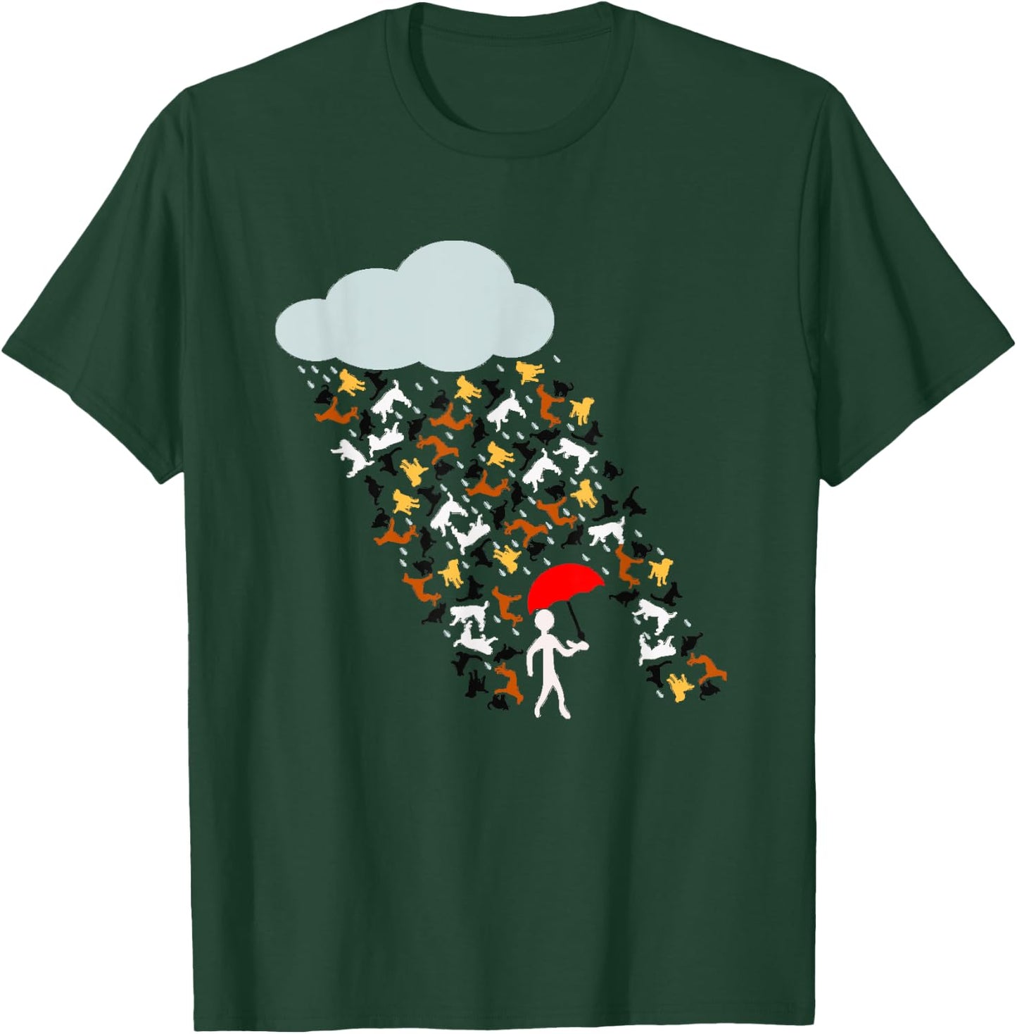It's Raining Cats And Dogs Funny Cat Dog Women Kids T-Shirt - T-Shirt | Forest