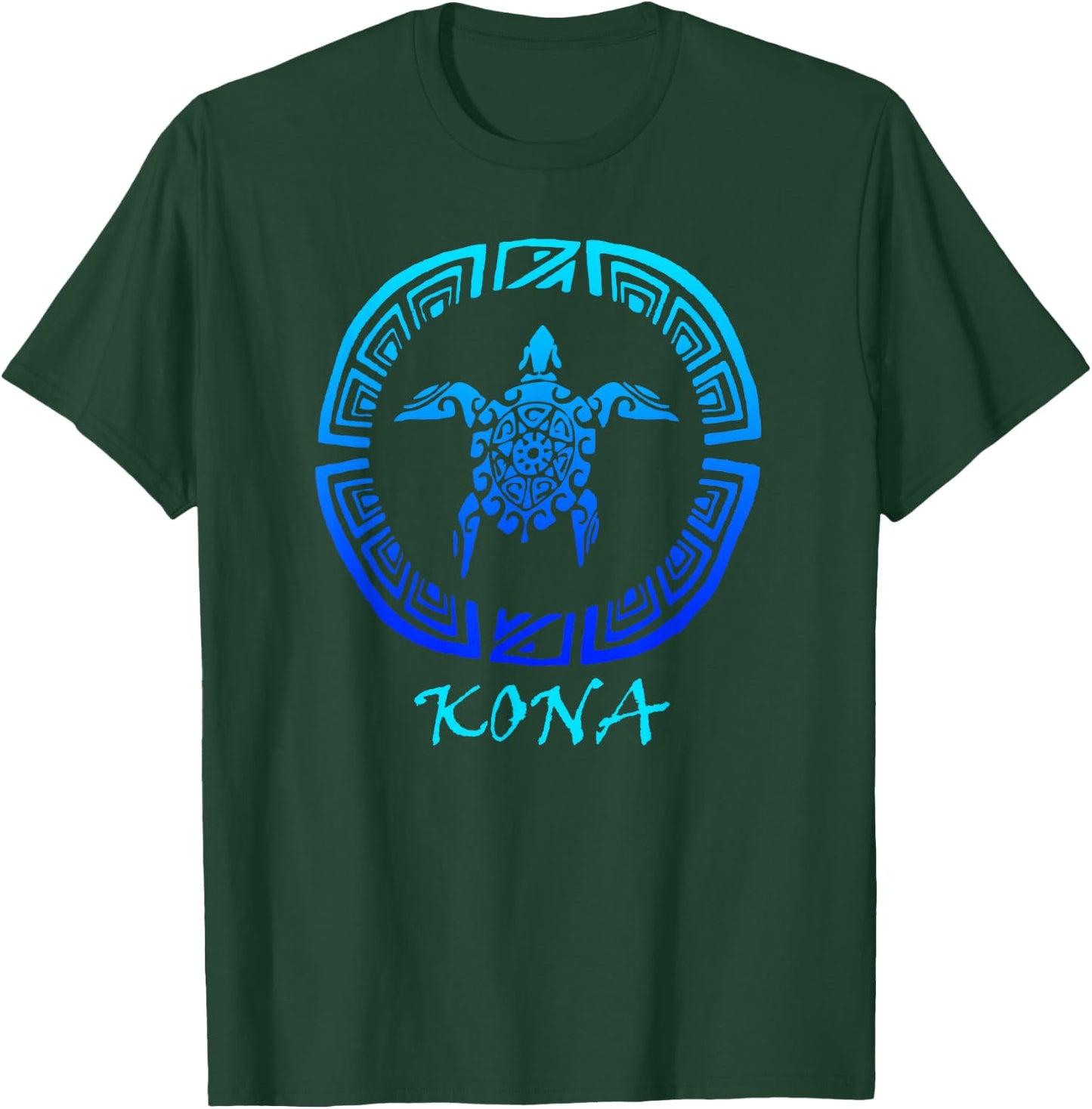Kona, Hawaii Vintage Retro Tribal Turtle Vacation Small T-Shirt - T-Shirt | Forest